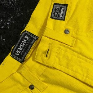 Authentic Versace Jeans Couture Yellow Slim Fit High Waisted Jeans